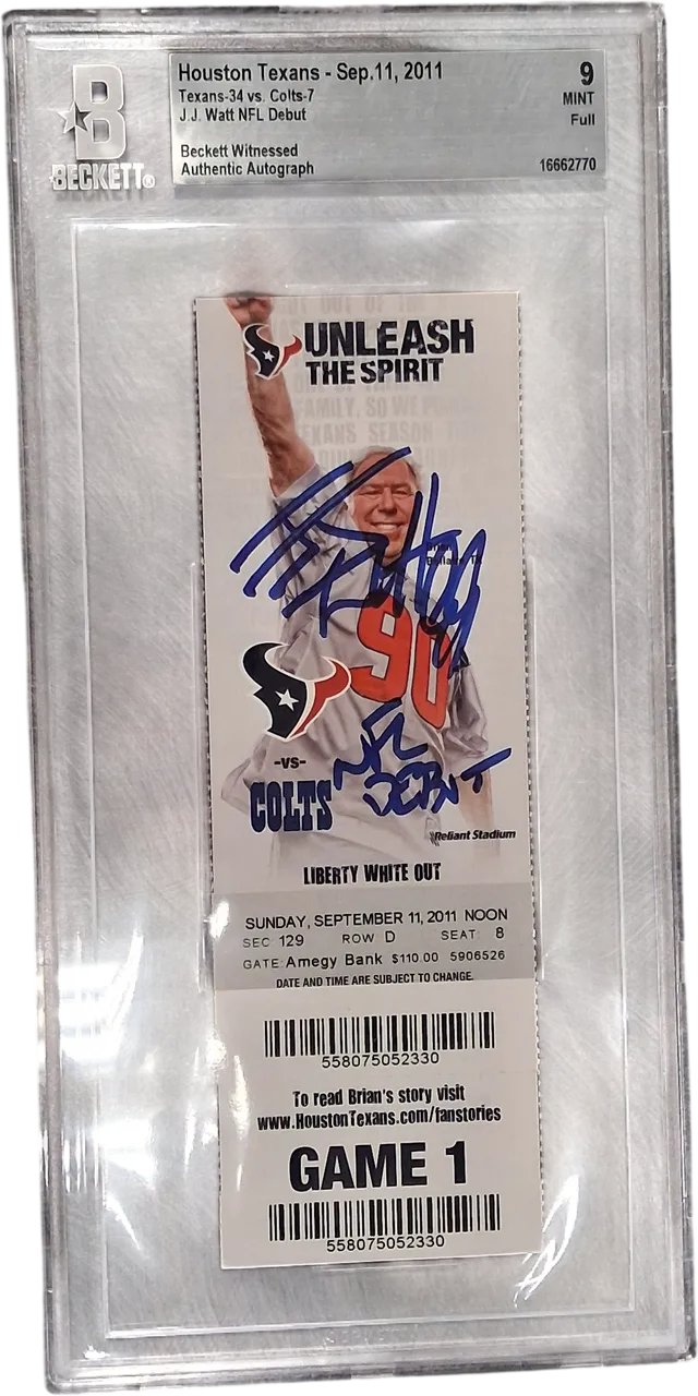 JJ Watt's Slabbed Ticket