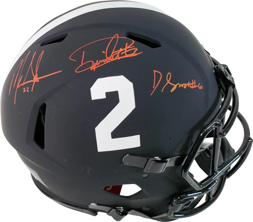 Derrick Henry / Mark Ingram / Devonta Smith signed authentic helmet